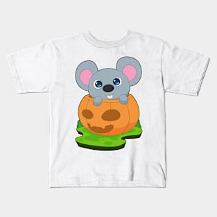 Mouse Halloween Pumpkin Kids T-Shirt